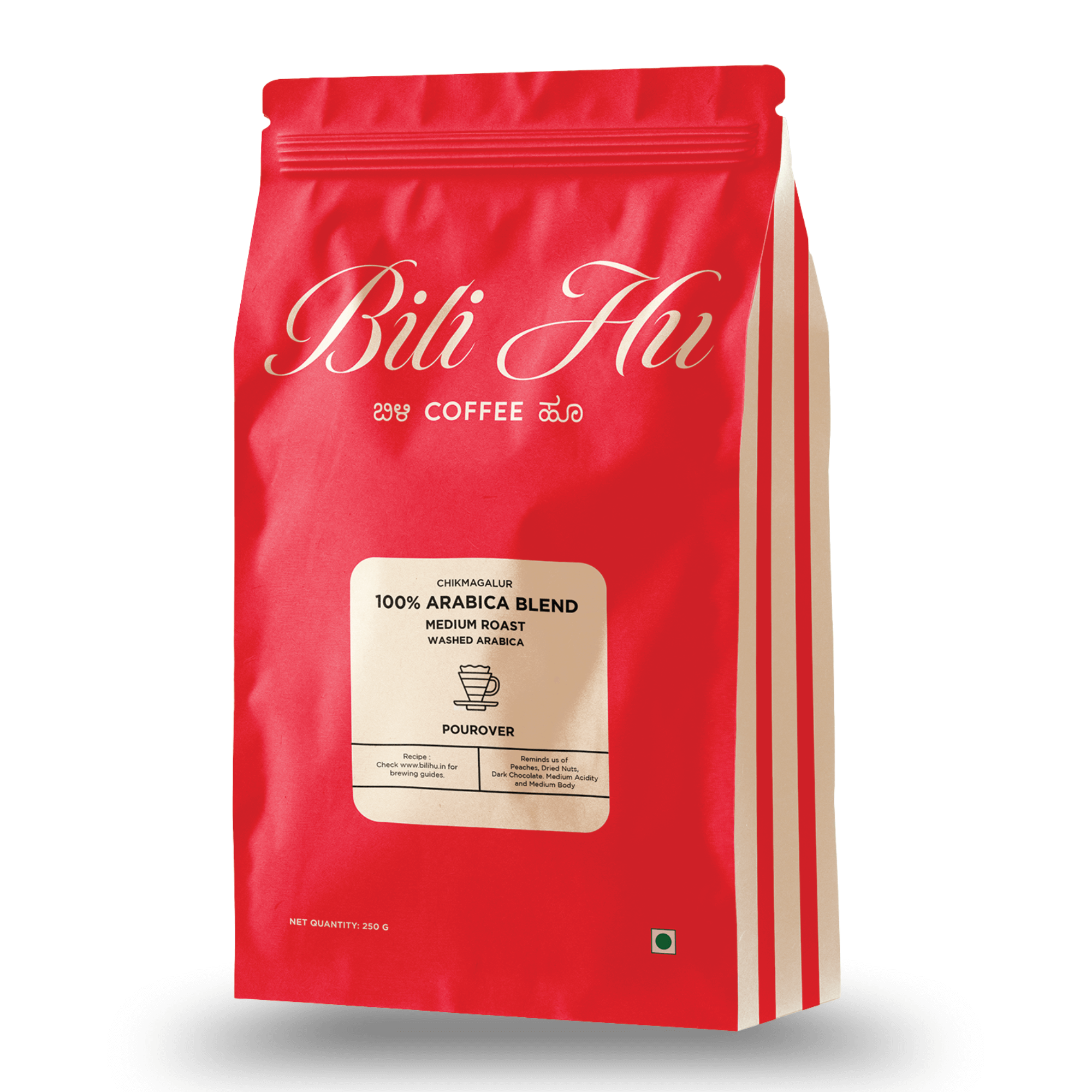 Bili Hu 100% Arabica Blend Pourover 250g, Medium Roast, Washed and Sun-dried